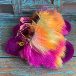 New Ugg Fluff Yeah Fluffy Bright Slippers Fuchsia Orange Pink Purple Yellow